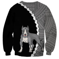 Custom Pitbull Dog Sweatshirt With Polynesian Tribal Tattoo LT6 - Polynesian Pride