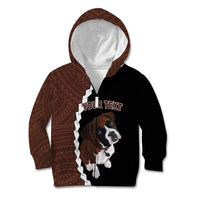 Custom Boxer Dog Kid Hoodie With Polynesian Tribal Tattoo LT6 - Polynesian Pride