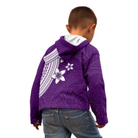 Polynesian Kid Hoodie With Plumeria Flower Purple LT6 - Polynesian Pride