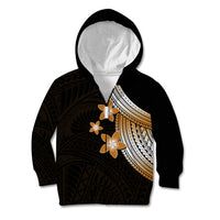 Polynesian Kid Hoodie With Plumeria Flower Gold LT6 Zip Hoodie Gold - Polynesian Pride