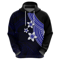 Polynesian Hoodie With Plumeria Flower Blue LT6 - Polynesian Pride