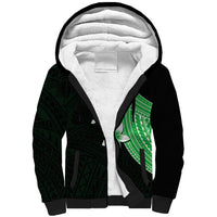 Polynesian Sherpa Hoodie With Plumeria Flower Green LT6 Unisex Green - Polynesian Pride