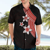 Polynesian Hawaiian Shirt With Plumeria Flower Red LT6 - Polynesian Pride