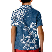 Hawaii Summer Kid Polo Shirt Mix Polynesian Dark Blue LT6 - Polynesian Pride