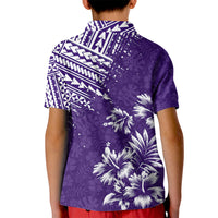 Hawaii Summer Kid Polo Shirt Mix Polynesian Purple LT6 - Polynesian Pride