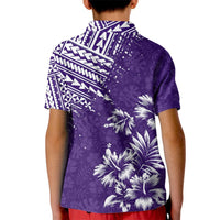 Hawaii Summer Kid Polo Shirt Mix Polynesian Purple LT6 - Polynesian Pride