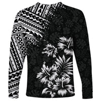 Hawaii Summer Long Sleeve Shirt Mix Polynesian Black LT6 - Polynesian Pride