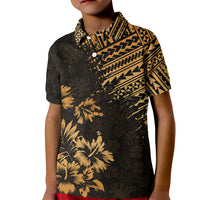 Hawaii Summer Kid Polo Shirt Mix Polynesian Gold LT6 Kid Gold - Polynesian Pride