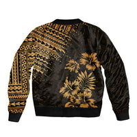 Hawaii Summer Sleeve Zip Bomber Jacket Mix Polynesian Gold LT6 - Polynesian Pride