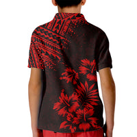Hawaii Summer Kid Polo Shirt Mix Polynesian Black-Red LT6 - Polynesian Pride