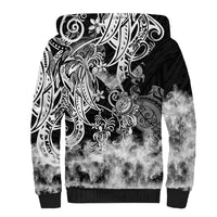 Polynesian Sea Turtle Sherpa Hoodie Tribal Black LT6 - Polynesian Pride