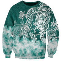 Polynesian Sea Turtle Sweatshirt Tribal Green LT6 Unisex Green - Polynesian Pride