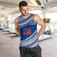 (Custom Personalised) Happy Fathers Day Samoa Men Tank Top I Love You Dad Blue LT6 - Polynesian Pride
