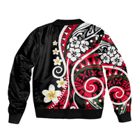 Plumeria Polynesian Bomber Jacket Trending Red LT6 - Polynesian Pride