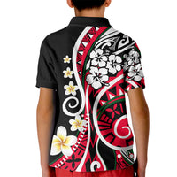 Plumeria Polynesian Kid Polo Shirt Trending Red LT6 - Polynesian Pride