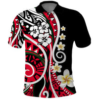 Plumeria Polynesian Polo Shirt Trending Red LT6 Red - Polynesian Pride