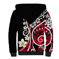 Plumeria Polynesian Sherpa Hoodie Trending Red LT6 - Polynesian Pride