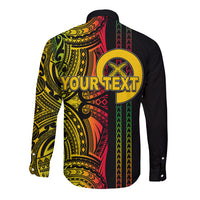 Custom Vanuatu Long Sleeve Button Shirt Polynesian Tribal LT6 - Polynesian Pride