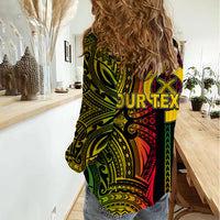 Custom Vanuatu Women Casual Shirt Polynesian Tribal LT6 - Polynesian Pride
