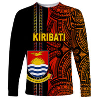 Custom Kiribati Long Sleeve Shirt Polynesian Tribal LT6 Unisex Red - Polynesian Pride