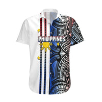 Custom Philippines Hawaiian Shirt Polynesian Tribal White LT6 White - Polynesian Pride