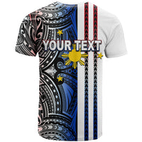 Custom Philippines T Shirt Polynesian Tribal White LT6 - Polynesian Pride