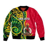(Custom Personalised) Vanuatu Bomber Jacket Polynesian Patterns LT6 Unisex Green - Polynesian Pride