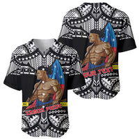 (Custom Personalised) Samoa Pride Baseball Jersey Tribal Patterns Black LT6 - Polynesian Pride