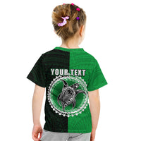 Custom Rarotonga Of Cook Islands Kid T Shirt Mix Half Black LT6 - Polynesian Pride
