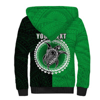 Custom Rarotonga Of Cook Islands Sherpa Hoodie Mix Half Black LT6 - Polynesian Pride