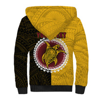 Custom Manihiki Of Cook Islands Sherpa Hoodie Mix Half Black LT6 - Polynesian Pride