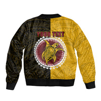 Custom Manihiki Of Cook Islands Sleeve Zip Bomber Jacket Mix Half Black LT6 - Polynesian Pride