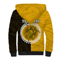 Custom Atutaki Of Cook Islands Sherpa Hoodie Mix Half Black LT6 - Polynesian Pride