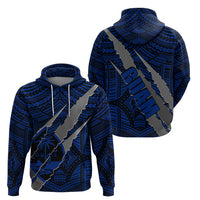 Polynesian Guam Hoodie with Coat of Arms Claws Style Blue LT6 - Polynesian Pride
