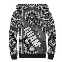 Polynesian Guam Sherpa Hoodie with Coat Of Arms Claws Style - White LT6 - Polynesian Pride
