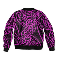New Zealand Bomber Jacket Maori Pattern Purple LT6 - Polynesian Pride