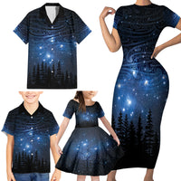 Matariki Te Tau Hou Māori Family Matching Short Sleeve Bodycon Dress and Hawaiian Shirt New Zealand Starry Sky LT7 - Polynesian Pride