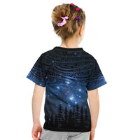 Matariki Te Tau Hou Māori Kid T Shirt New Zealand Starry Sky LT7 - Polynesian Pride