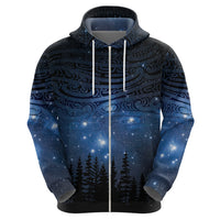 Matariki Te Tau Hou Māori Zip Hoodie New Zealand Starry Sky LT7 - Polynesian Pride