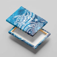 World Ocean Day Polynesian Pattern Canvas Wall Art Crystal Waves