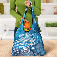 World Ocean Day Polynesian Pattern Grocery Bag Crystal Waves LT7 - Polynesian Pride