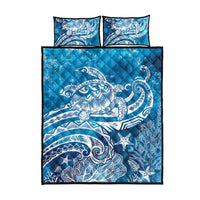 World Ocean Day Polynesian Pattern Quilt Bed Set Crystal Waves