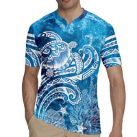 World Ocean Day Polynesian Pattern Rugby Jersey Crystal Waves