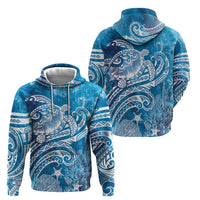 World Ocean Day Polynesian Pattern Zip Hoodie Crystal Waves