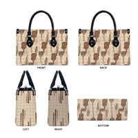 Aloha Hawaii Vintage Kahili Pa'a Lima Leather Bag Palaka Print Cozy Beige