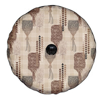Aloha Hawaii Vintage Kahili Pa'a Lima Spare Tire Cover Palaka Print Cozy Beige