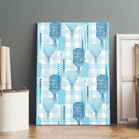 Aloha Hawaii Vintage Kahili Pa'a Lima Canvas Wall Art Palaka Print Oceanic Turquoise