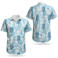 Aloha Hawaii Vintage Kahili Pa'a Lima Couples Matching Long Sleeve Bodycon Dress and Hawaiian Shirt Palaka Print Oceanic Turquoise