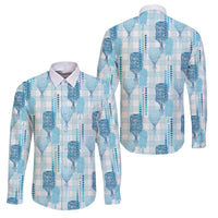 Aloha Hawaii Vintage Kahili Pa'a Lima Family Matching Off Shoulder Short Dress and Hawaiian Shirt Palaka Print Oceanic Turquoise