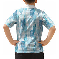 Aloha Hawaii Vintage Kahili Pa'a Lima Kid Hawaiian Shirt Palaka Print Oceanic Turquoise